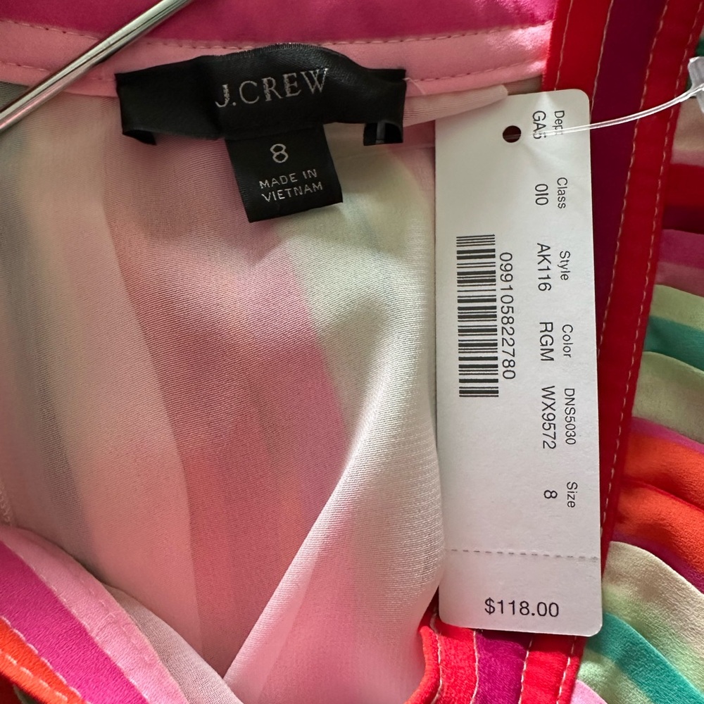NWT Pink and Green Pleated JCrew Midi Skirt - Picture 2 of 3